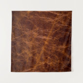 Brown leather textureabstract,art,artificial,backg タペストリー (正面(横))