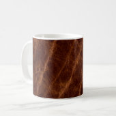 Brown leather textureleather,texture,abstract,acce コーヒーマグカップ (正面左)