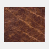 Brown leather textureleather,texture,abstract,acce フリースブランケット (正面(横))