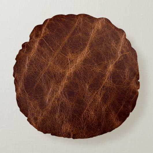 Brown leather textureleather,texture,abstract,acce ラウンドクッション (正面)