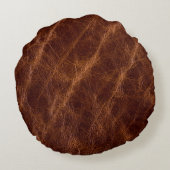 Brown leather textureleather,texture,abstract,acce ラウンドクッション (裏面)