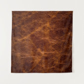 Brown leather textureleather,texture,background,ar タペストリー (正面(横))