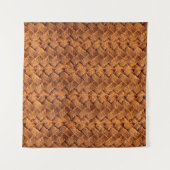Brown leather woven backgroundleather,brown,backgr タペストリー (正面)