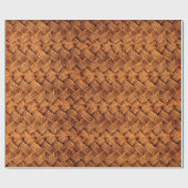 Brown leather woven backgroundleather,brown,backgr ラッピングペーパー (フラット)