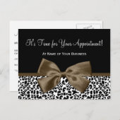 Brown Leopardプリントサロンアポイントメントアラーム ポストカード (正面/裏面)