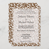 Brown Leopard Print 結婚's 招待状 (正面/裏面)