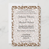 Brown Leopard Print 結婚's 招待状 (正面)
