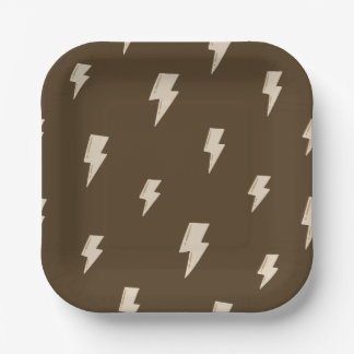 Brown Lightning Paper Plates - 9in ペーパープレート