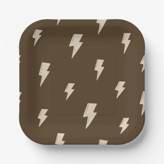 Brown Lightning Paper Plates - 9in ペーパープレート (正面)