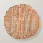 Brown Linen Canvasテクスチャ背景 ラウンドクッション (裏面)
