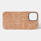 Brown Linen Canvasテクスチャ背景 iPhoneケース (裏面横)