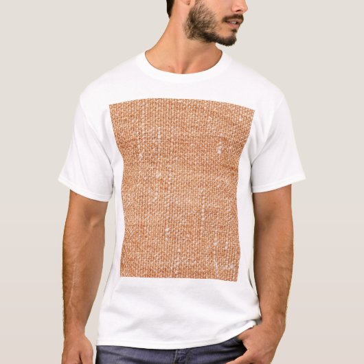 Brown Linen Canvasテクスチャ背景 Tシャツ (正面)