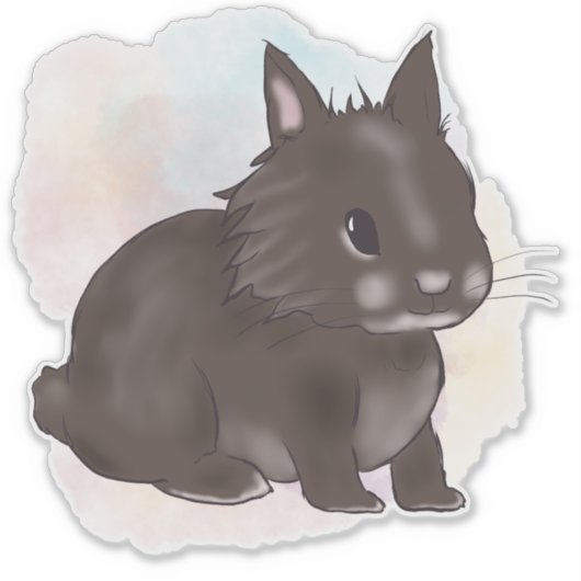 Brown lionhead watercolor シール (正面)