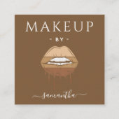 Brown Lips Makeup Artist QR スクエア名刺 (正面)