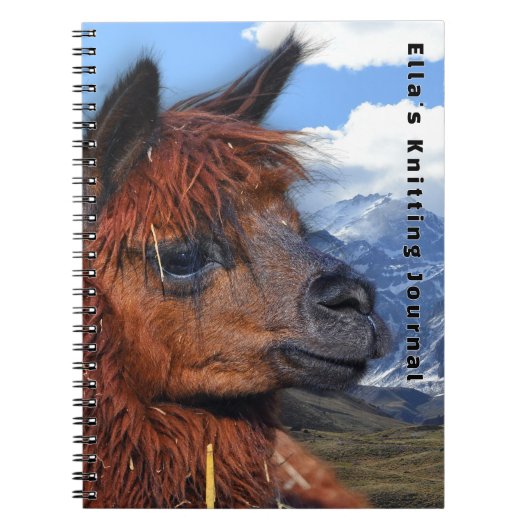 Brown Llama Andes Mountains Personalized ノートブック (正面)