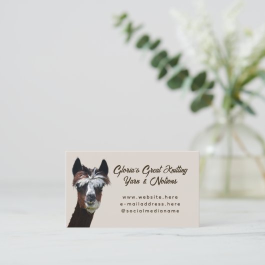 Brown Llama Knitting  名刺 (スタンド正面)