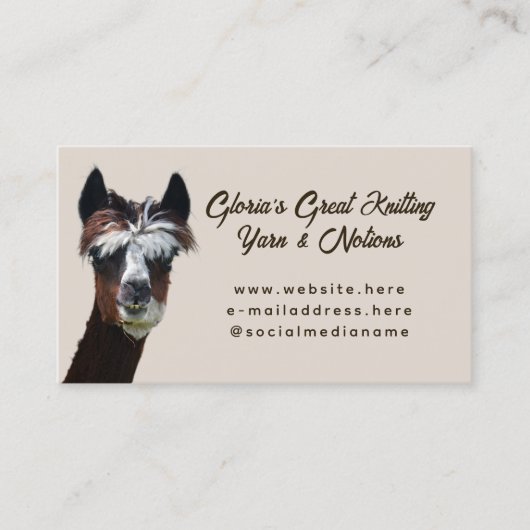 Brown Llama Knitting  名刺 (正面)