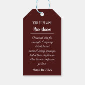 Brown Logo Product Description Gift Label price  ギフトタグ (裏面)