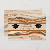 Brown Marbleの息子の卒業お祝い 招待状 (正面/裏面)