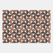 Brown Mid Century Modern Pattern ラッピングペーパーシート (正面)