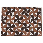 Brown Mid Century Modern Pattern ラージペーパーバッグ (裏面)