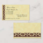Brown Midievalエレメント・ビジネス・カード 名刺 (正面/裏面)