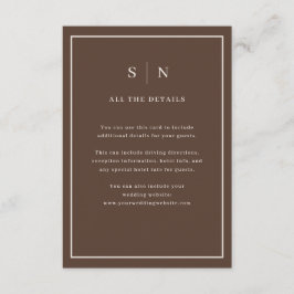 Brown Minimal Chic Border | Wedding Guest Details エンクロージャーカード