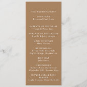 Brown Minimalist書道タイムラ結婚イン プログラム (裏面)