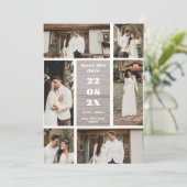 Brown Minimalist 6-Photo日付カードの保存 セーブザデート (スタンド正面)