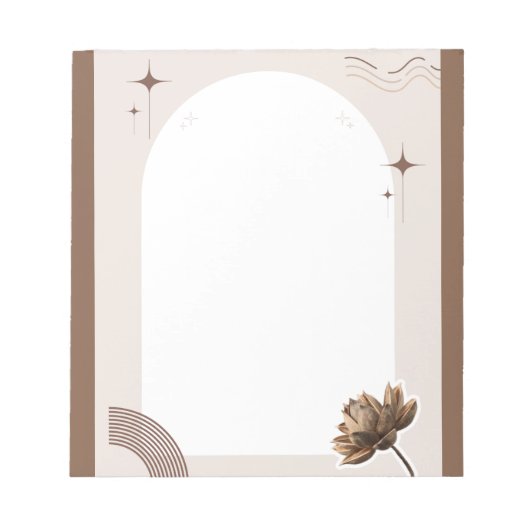 Brown Minimalist Bohoノートのカスタマイズ ノートパッド (正面)