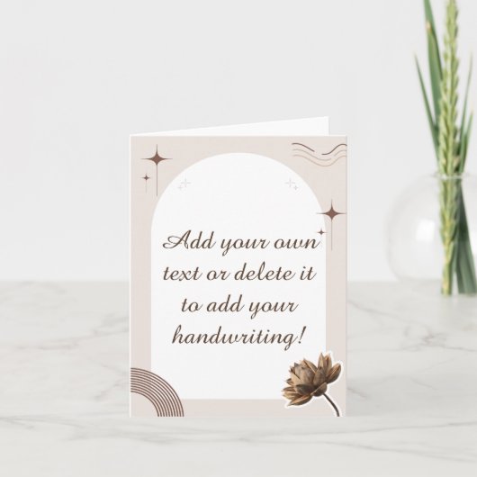 Brown Minimalist Bohoノートのカスタマイズ 招待状 (正面)