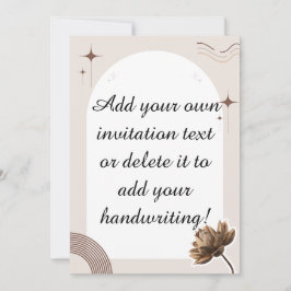 Brown Minimalist Bohoノートのカスタマイズ 招待状
