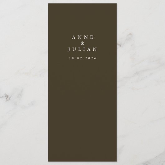 Brown Minimalist Modern Wedding Menu メニュー (裏面)