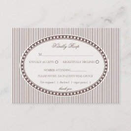 Brown Mocha Striped Harlequin Pattern Wedding RSVP エンクロージャーカード