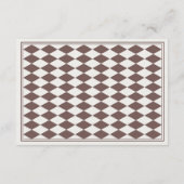 Brown Mocha Striped Harlequin Pattern Wedding RSVP エンクロージャーカード (裏面)