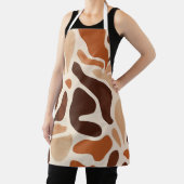 Brown Modern Art Flow Shapes All-Over Print Apron エプロン (インサイチュ)
