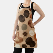Brown Modern Art Flow Shapes All-Over Print Apron エプロン (インサイチュ)