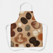 Brown Modern Art Flow Shapes All-Over Print Apron エプロン (正面)