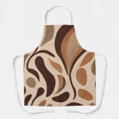 Brown Modern Art Flow Shapes All-Over Print Apron エプロン (正面)