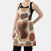 Brown Modern Art Flow Shapes All-Over Print Apron エプロン (インサイチュ)