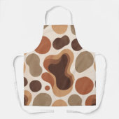 Brown Modern Art Flow Shapes All-Over Print Apron エプロン (正面)