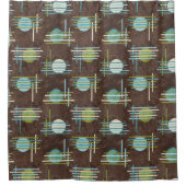 Brown Modern Geometric シャワーカーテン (正面)