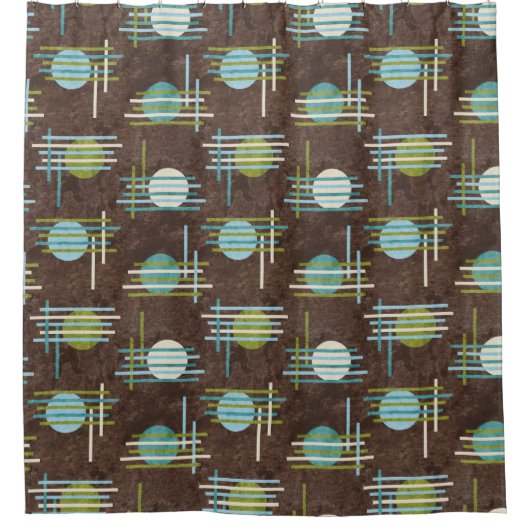 Brown Modern Geometric シャワーカーテン (正面)