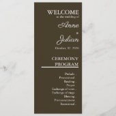 Brown Modern Minimalist Bridal Program QR Code プログラム (正面)