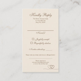 Brown Modern Mix and Match Wedding RSVP Card 名刺