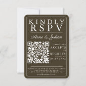 Brown Modern Photo RSVP Insert QR Code (正面)