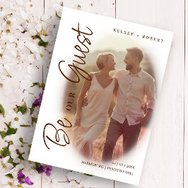 Brown Modern Romantic Overlay Gradient Script セーブザデート