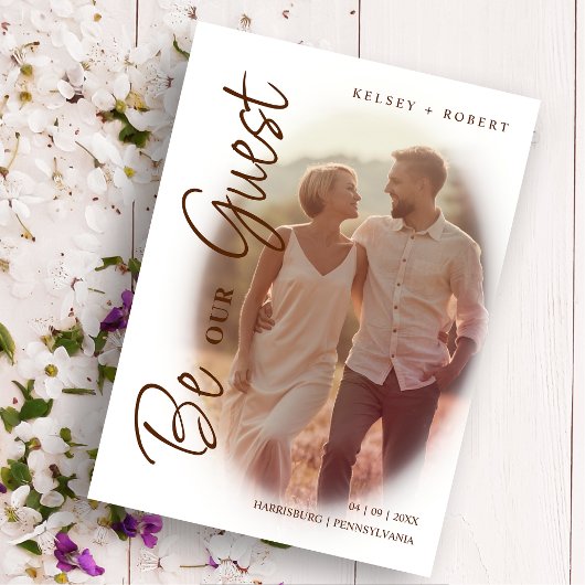 Brown Modern Romantic Overlay Gradient Script セーブザデート