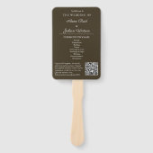 Brown Modern Wedding Ceremony Program Hand fans ハンドファン (正面)
