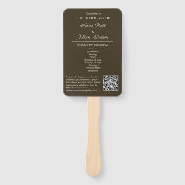 Brown Modern Wedding Ceremony Program Hand fans ハンドファン